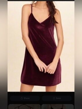 Hollister Velvet Slip Dress in Deep Plum
